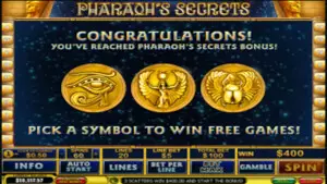 bonus Pharaohs Secret
